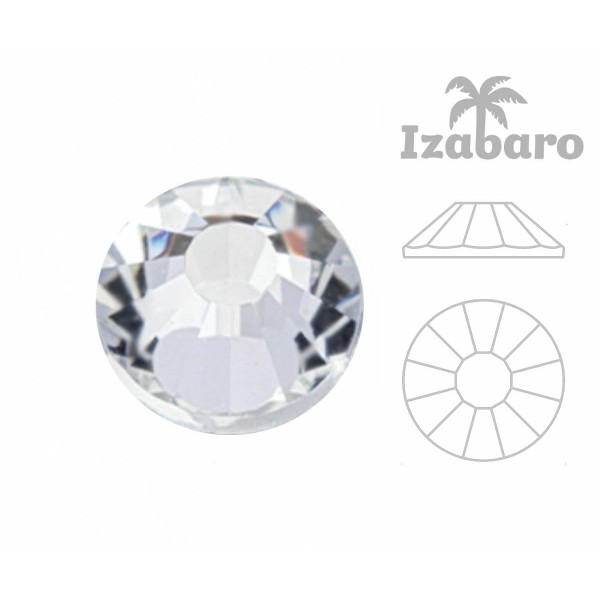 144pcs Izabaro Crystal 001 Round Sun Rose Silver Flat Back Ss20 Cristaux de verre Hotfix 2038 Izabar - Photo n°2