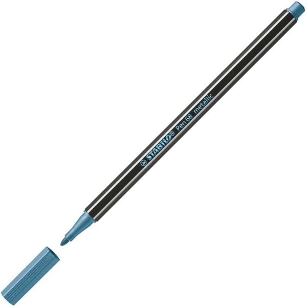 Feutre stabilo Pen 68 Metallic - Bleu - Photo n°1