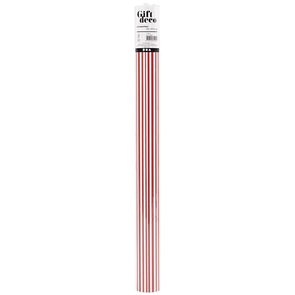Rouleau de papier cadeaux - Rayé rouge-blanc - 50 cm x 5 m - Photo n°1