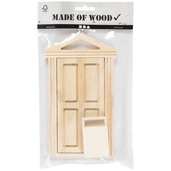Miniature décorative en bois - La porte du lutin - 18 x 10 cm - 2 pcs - Photo n°2