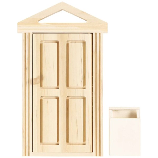 Miniature décorative en bois - La porte du lutin - 18 x 10 cm - 2 pcs - Photo n°1