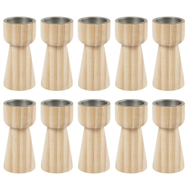 Bougeoirs coniques en bois - 11 x 5,5 cm - 10 pcs - Photo n°1