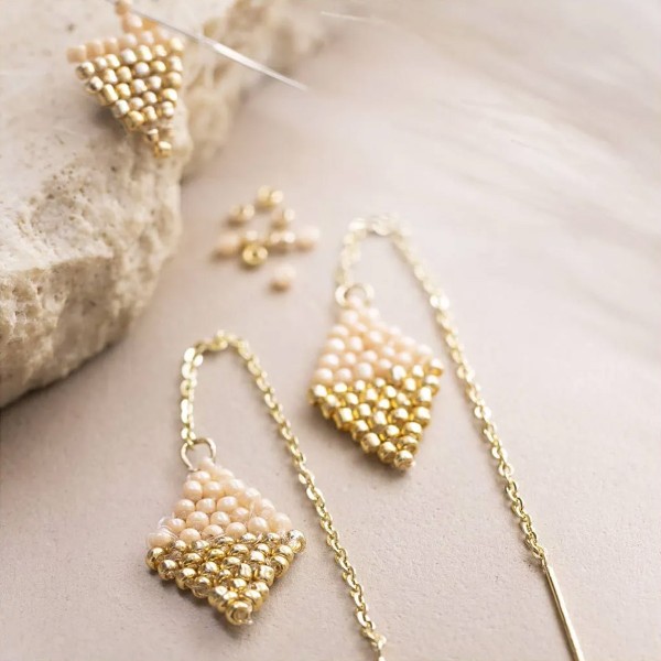 Mini kit bijoux - Boucles d'oreilles tissées - 1 pce - Photo n°2