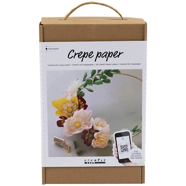 Mini kit DIY fleurs en papier crépon - Couronne - Photo n°1