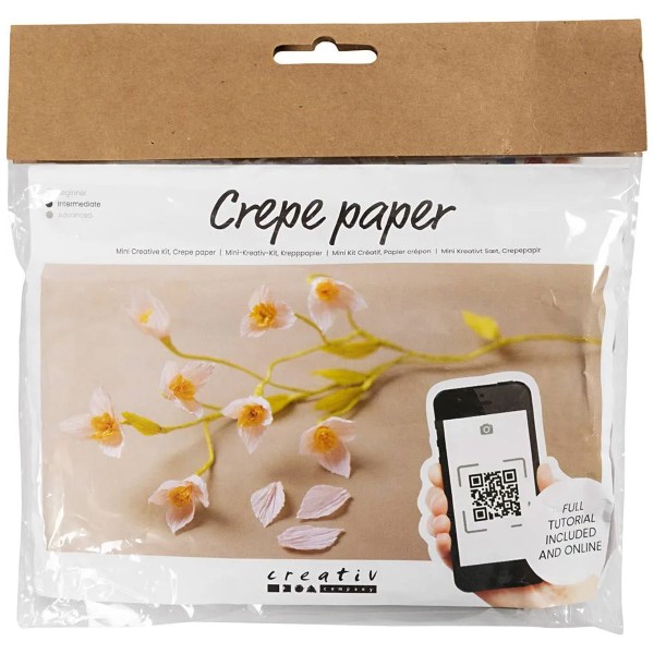 Mini kit DIY fleurs en papier crépon - Branche de cerisier - Photo n°1