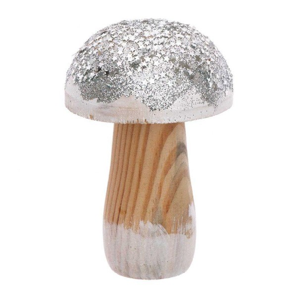 Petit champignon en bois argenté - Photo n°1