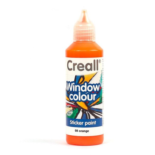 Peinture repositionnable pour vitres Creall Glass 80 ml - orange - Photo n°1