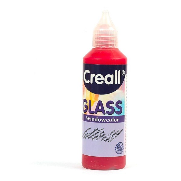 Peinture repositionnable pour vitres Creall Glass 80 ml - rouge bordeaux - Photo n°1