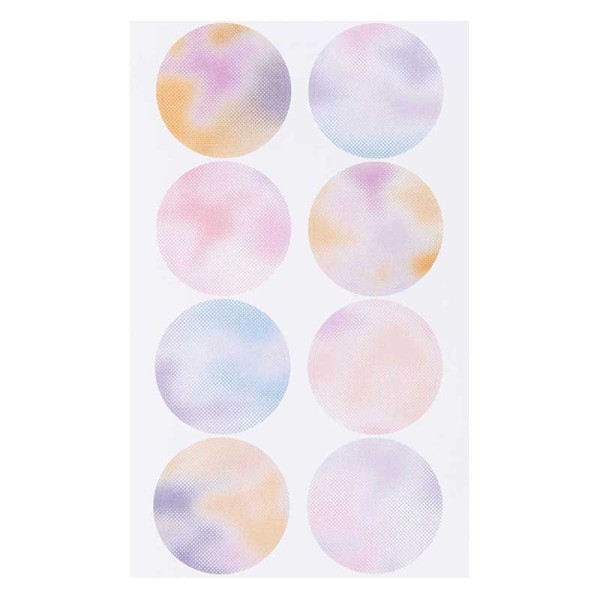 Stickers ronds - Flou pastel - 20 pièces - Photo n°1