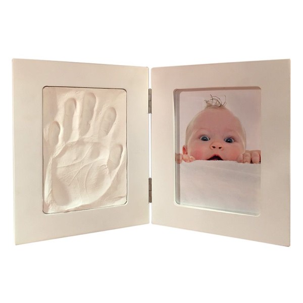 Double cadre photo 36,5 x 23,5 cm pour moulage empreinte bébé - Photo n°1