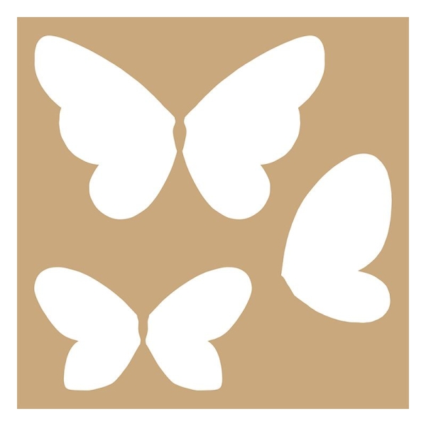 2 pochoirs Kraft Papillons 20 x 20 cm - Photo n°1