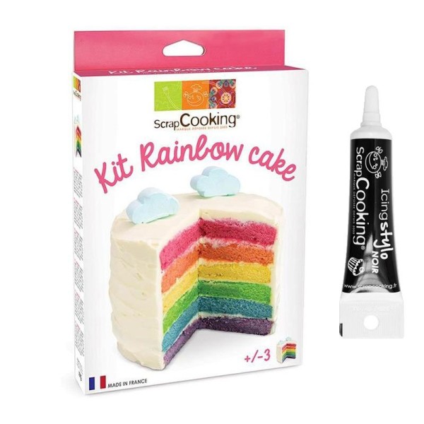 Kit Rainbow Cake + Stylo de glaçage noir - Photo n°1