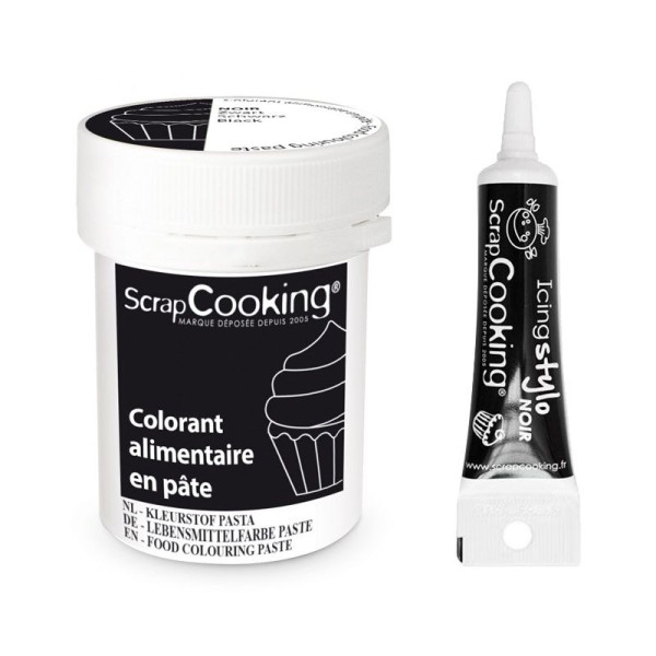 Colorant alimentaire en pâte 20 g Noir + Stylo de glaçage noir - Colorant  alimentaire - Creavea