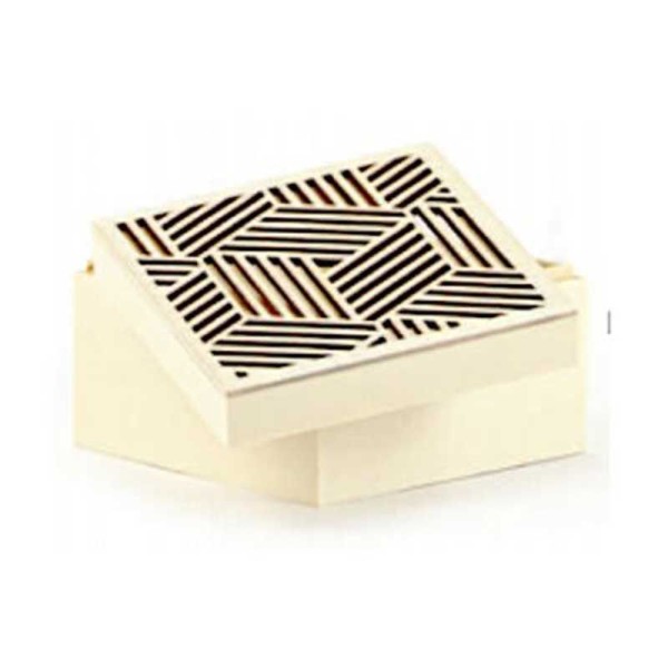 Boîte en bois couvercle ajouré Géométrique - 9,5 x 9,5 x 6 cm - Photo n°1