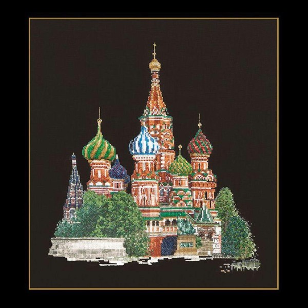 Thea Gouverneur 513.05 Cathédrale Saint Basile Moscou sur toile Aïda noir - Photo n°2