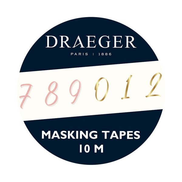 Masking Tape 10 m - Chiffres roses et dorés - Photo n°1