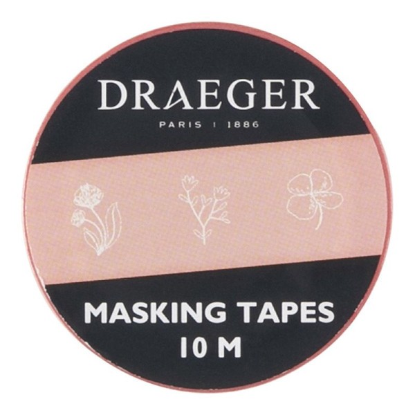 Masking Tape 10 m - Fleurs corail - Photo n°1