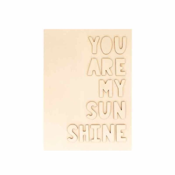 Plaque en bois You are my sunshine - 18 x 25 cm - Photo n°1