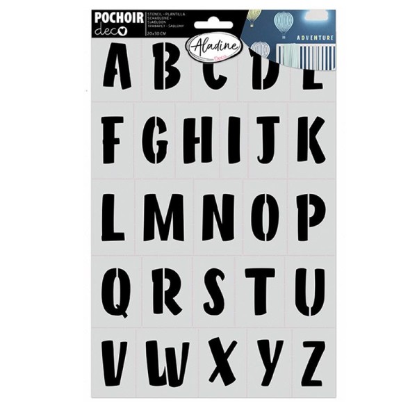 Pochoir de décoration - Alphabet gras - 20 x 30 cm - Photo n°1