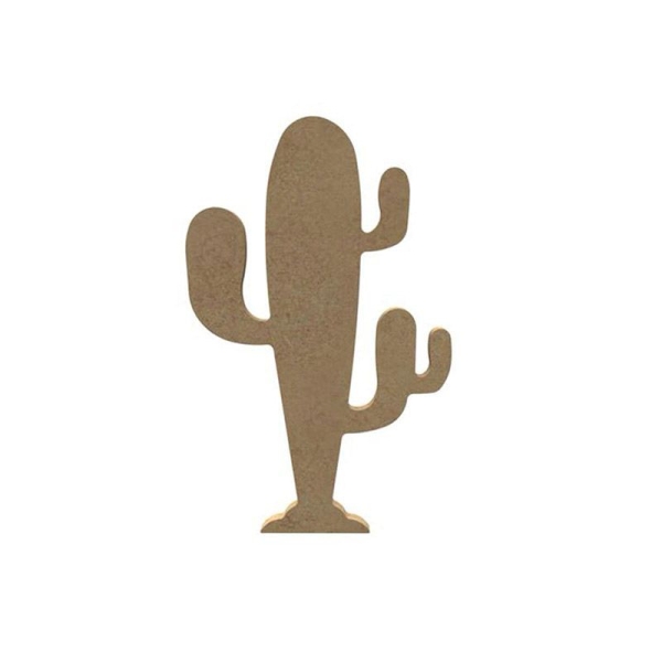 Cactus sur pied en bois MDF à décorer - 15 cm - Photo n°1