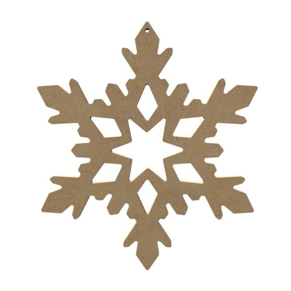 Flocon de neige en bois MDF à décorer - 23 x 23 cm - Photo n°1
