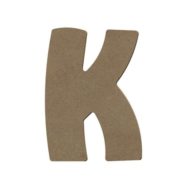 Lettre majuscule K en bois MDF à décorer - 15 cm - Photo n°1