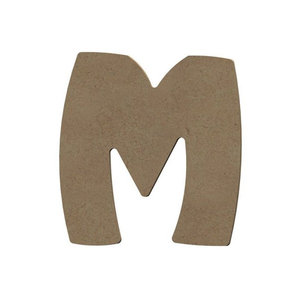Lettre majuscule M en bois MDF à décorer - 15 cm - Photo n°1