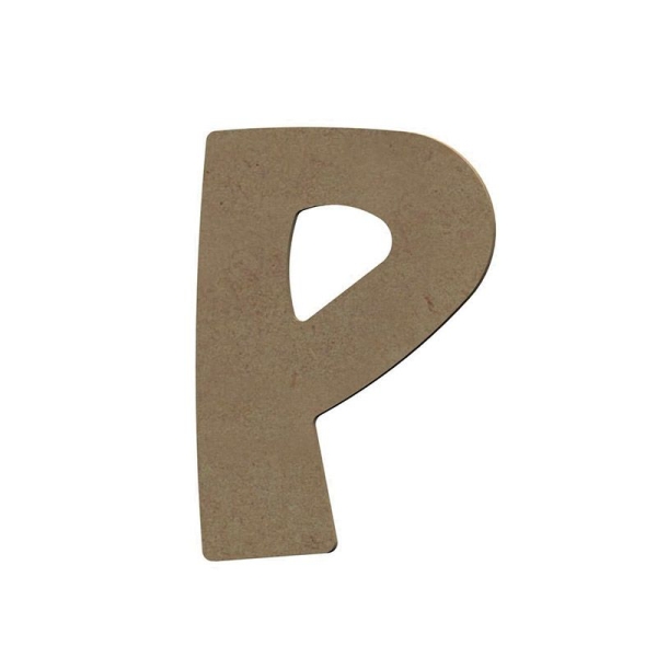 Lettre majuscule P en bois MDF à décorer - 15 cm - Photo n°1