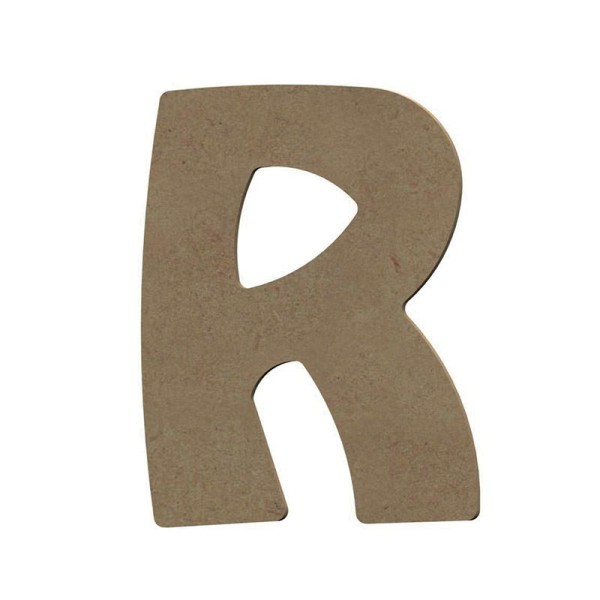Lettre majuscule R en bois MDF à décorer - 15 cm - Photo n°1