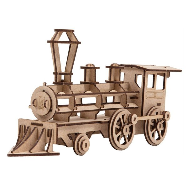 Maquette 3D en bois MDF - Locomotive - 38 x 13 cm - Photo n°1