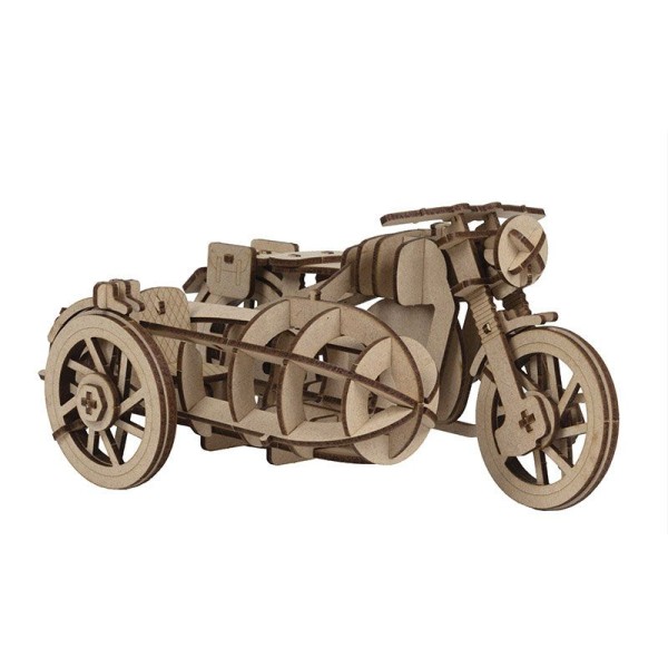 Maquette 3D en bois MDF - Side-car - 25 x 18 cm - Photo n°1