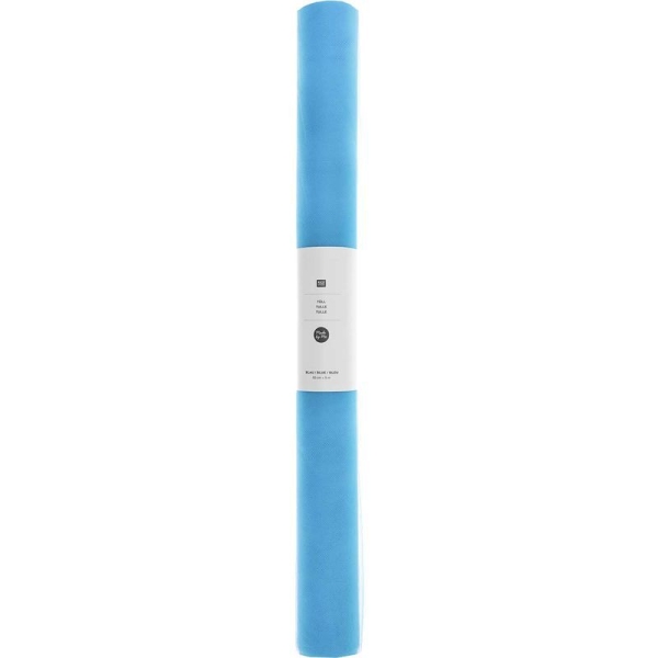 Rouleau de tulle 50 cm x 5 m - bleu - Photo n°1