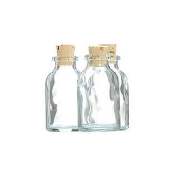 Cent cinq mini bouteilles en verre Six cm avec bouchon liège - Photo n°1