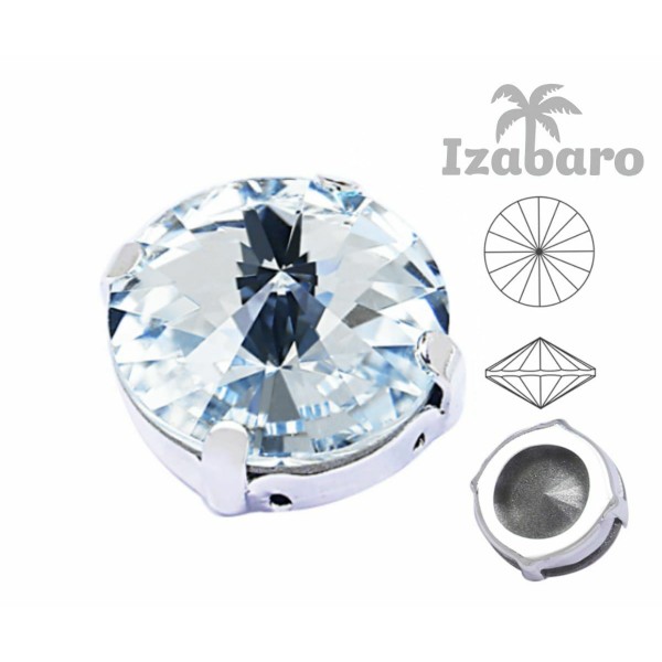 6pcs Izabaro Crystal Crystal 001 Cristaux de Verre Rivoli Ronds Griffes Argentées 1122 Coudre Sur le - Photo n°2