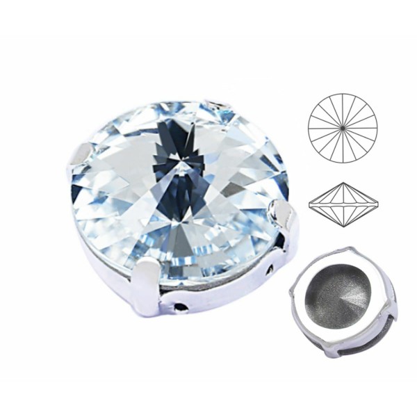 6pcs Izabaro Crystal Crystal 001 Cristaux de Verre Rivoli Ronds Griffes Argentées 1122 Coudre Sur le - Photo n°1