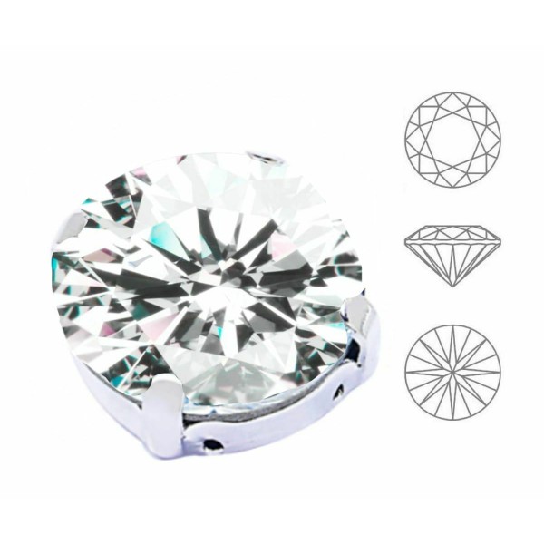 6pcs Izabaro Crystal Crystal 001 Cristaux de Verre Taille Brillant Ronds Griffes Argentées 1357 Ss 4 - Photo n°1
