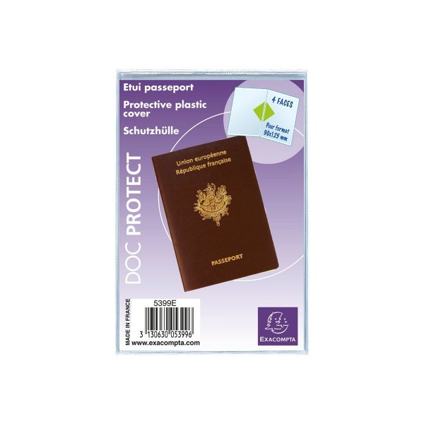 Etui de protection pour passeport - Plastique - Transparent - Exacompta - Photo n°1
