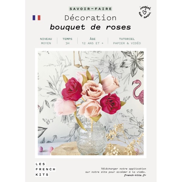 French Kits Fleurs en papier - Décoration - Bouquet de roses - Photo n°1