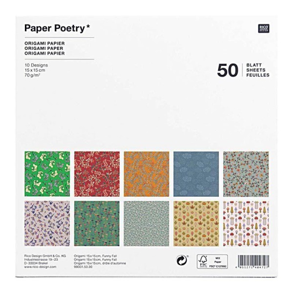 50 Feuilles De Papier D'Origami - Photo n°1