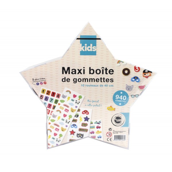 Gommettes - Stickers - Boîte de 940 pièces - Animaux - Voiture - Chiffres - Photo n°1