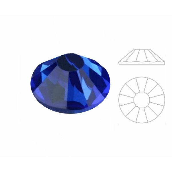 72pcs Izabaro Crystal Sapphire Bleu 206 Hotfix Ss34 Rose Ronde Cristaux de verre plat arrière 2038 I - Photo n°1
