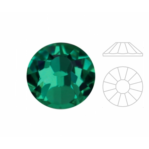 144pcs Izabaro Crystal Émeraude Vert 205 Hotfix Ss16 Rose Ronde Cristaux de verre plat arrière 2038 - Photo n°1