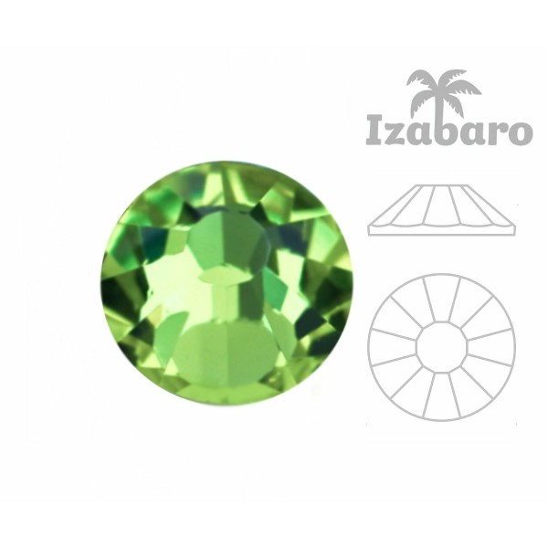 144pcs Izabaro Crystal Peridot Vert 214 Hotfix Ss20 Rose Ronde Cristaux de verre plat arrière 2038 I - Photo n°2