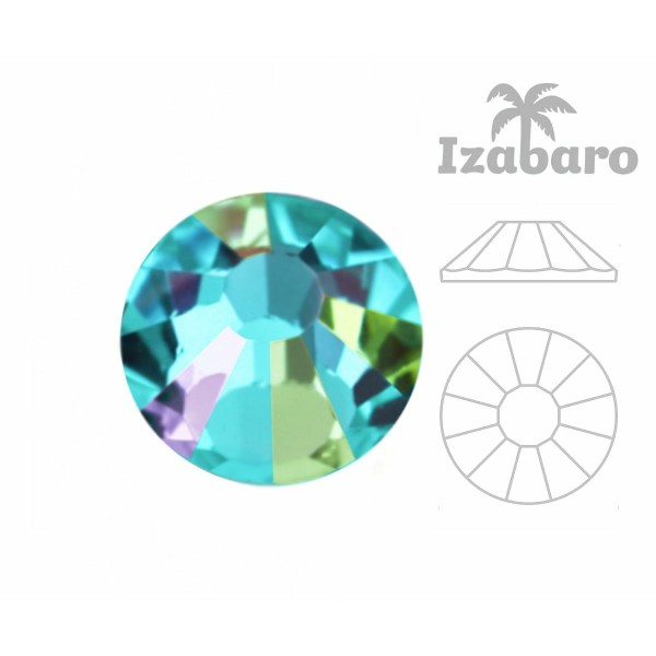 144 pièces Izabaro Cristal Aigue-Marine Aurore Boreale Ab 202ab Correctif Ss12 Rose Ronde Dos Plat C - Photo n°2