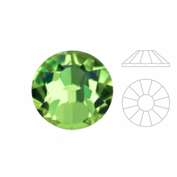 144pcs Izabaro Crystal Peridot vert 214 Ss20 Soleil rond rose argent plat arrière cristal de verre 2 - Photo n°1