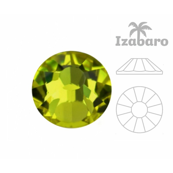 144pcs Izabaro Crystal Olivine vert 228 Ss12 Soleil rond rose argent plat arrière cristaux de verre - Photo n°2