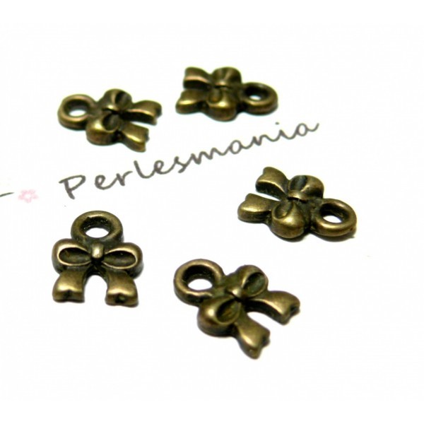 P355Y PAX 20 pendentifs petits Nœuds 8 mm métal coloris Bronze - Photo n°1