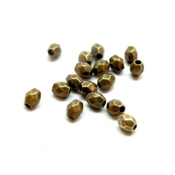 PS110086250 PAX 100 perles intercalaires forme Géométrique à facettes 4 mm metal couleur BRONZE - Photo n°1