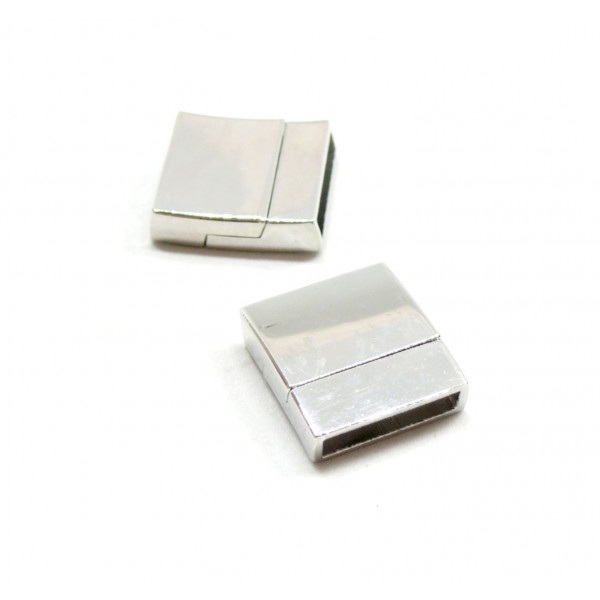 PS110115822 PAX 2 sets de fermoirs magnétiques métal coloris Argent platine - Photo n°1