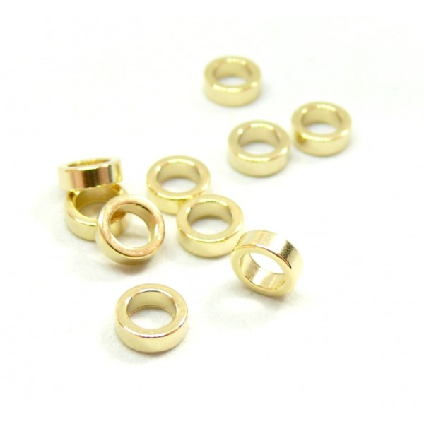 HP23201G PAX 10 perles intercalaires Rondelles 6 par 2 mm en Acier Inoxydable 304 Doré pour bijoux r - Photo n°1